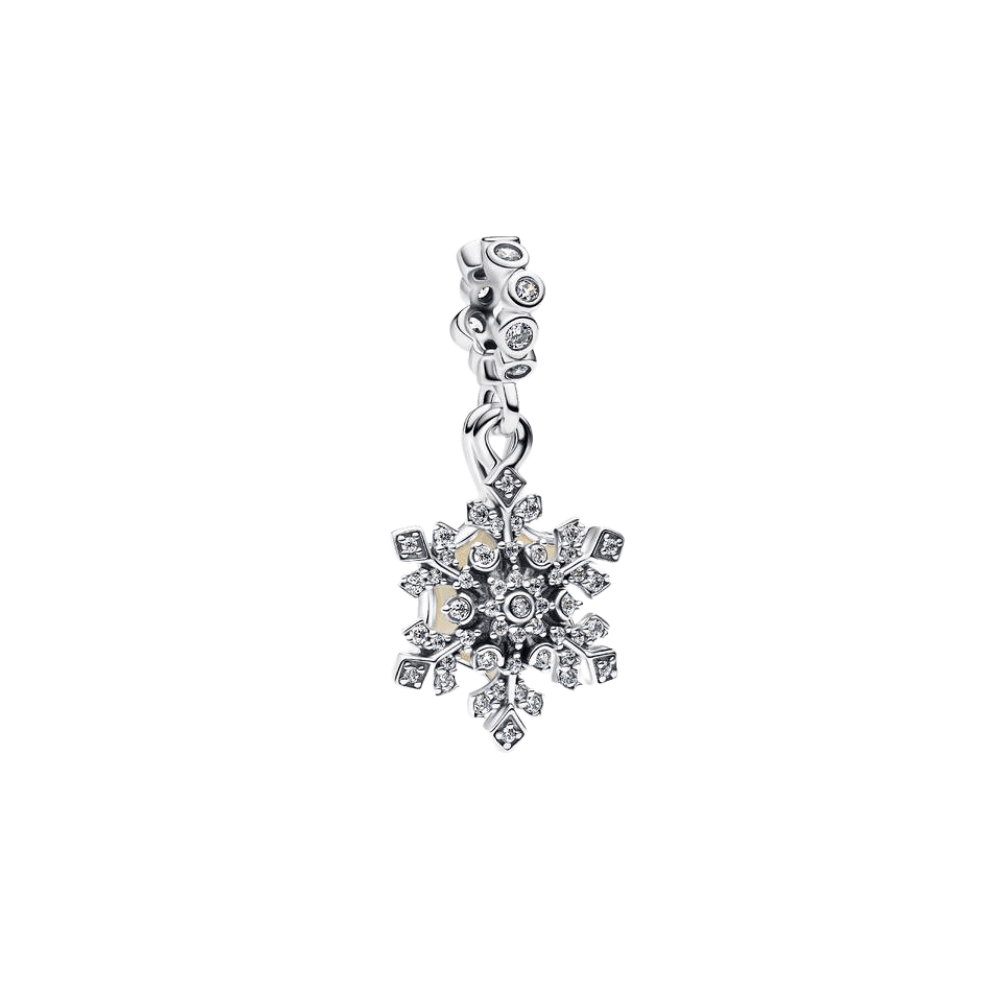 Pandora Silver Opalescent Snowflake Double Dangle Charm - MococoPandora794142C015700303230627Charms