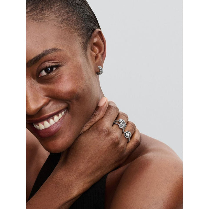 Pandora Silver Oval Sparkling Halo Statement Ring - MococoPandora193777C01-485700303186870Rings