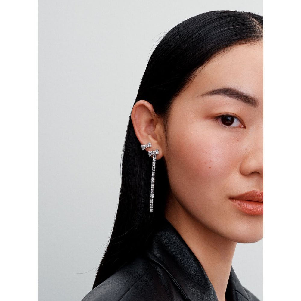 Pandora Silver Pave Bow Drop Earrings - MococoPandora293544C015700303149707Earrings