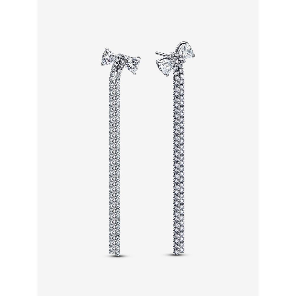 Pandora Silver Pave Bow Drop Earrings - MococoPandora293544C015700303149707Earrings