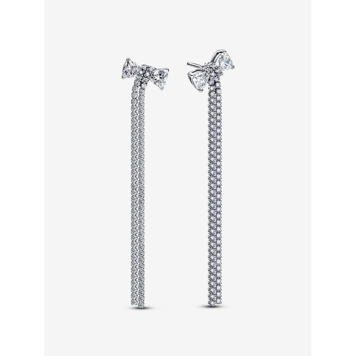 Pandora Silver Pave Bow Drop Earrings - MococoPandora293544C015700303149707Earrings