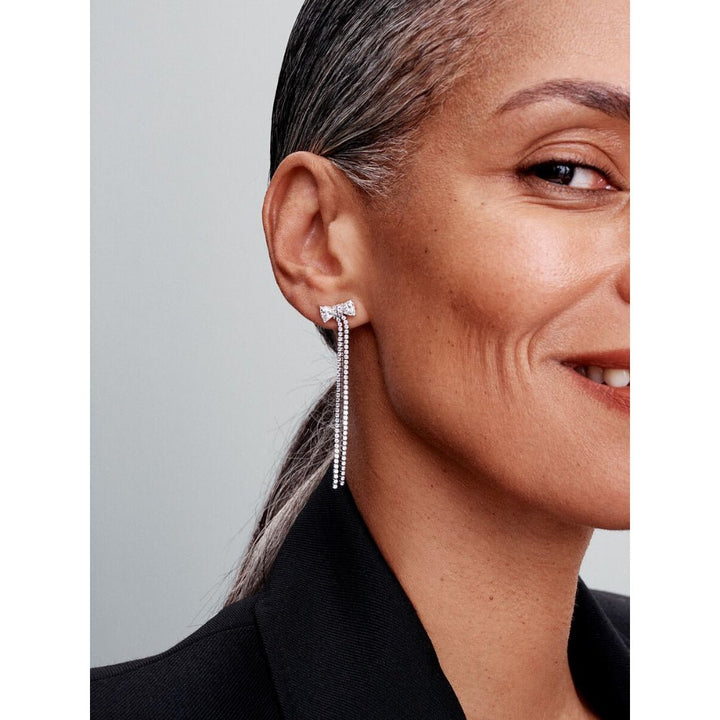 Pandora Silver Pave Bow Drop Earrings - MococoPandora293544C015700303149707Earrings