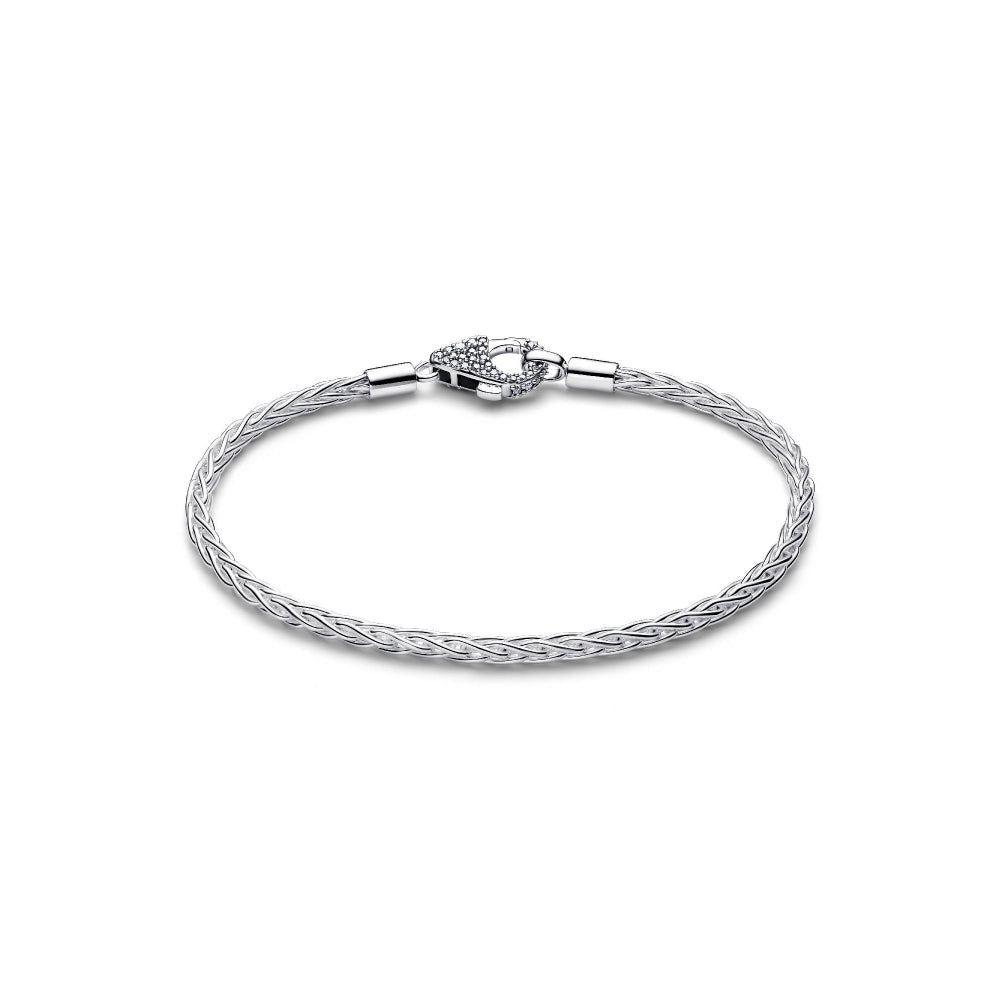 Pandora Silver Pave Clasp Foxtail Chain Charm Bracelet - MococoPandora594462C01-185700303280189Bracelets