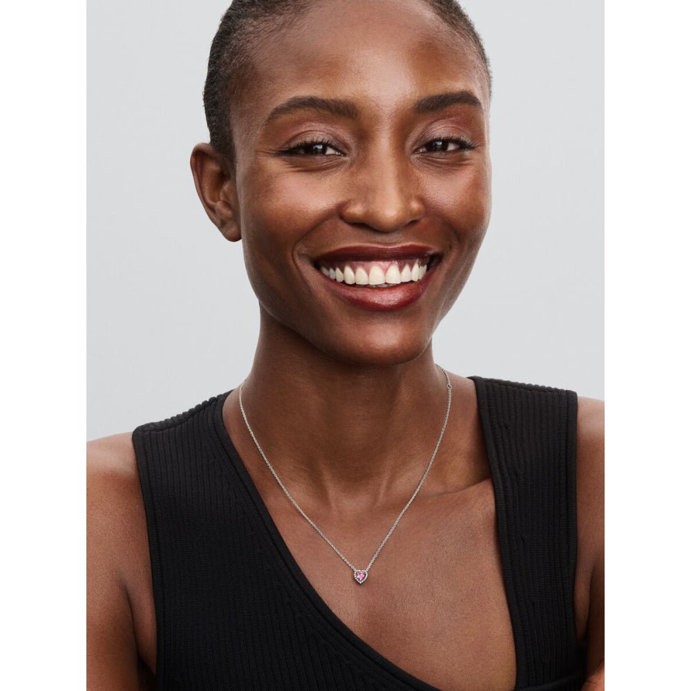 Pandora Silver Pink Elevated Heart Necklace - MococoPandora398425C02-455700303185859Necklace