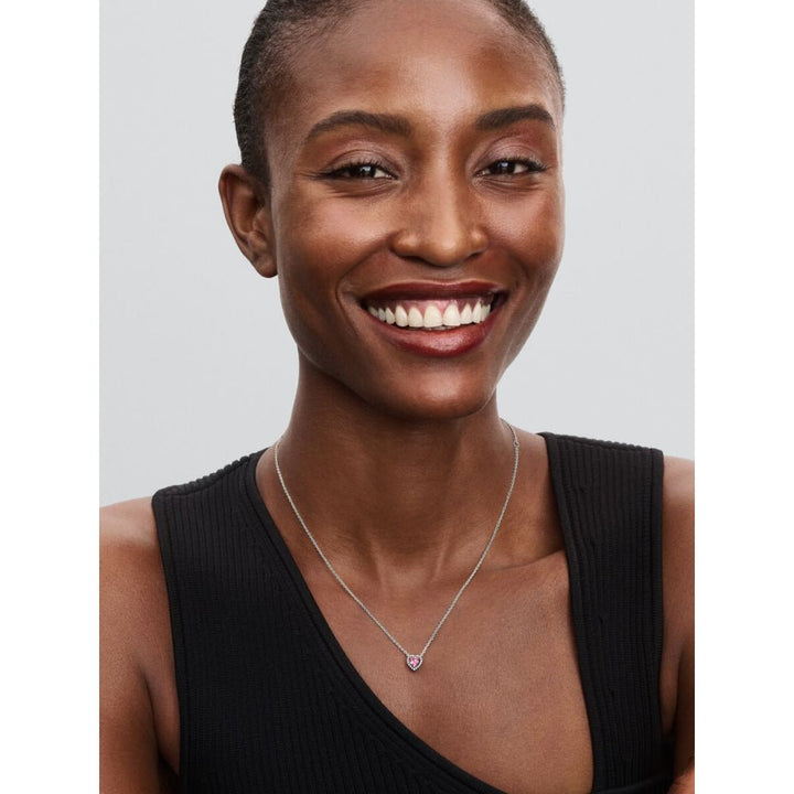 Pandora Silver Pink Elevated Heart Necklace - MococoPandora398425C02-455700303185859Necklace