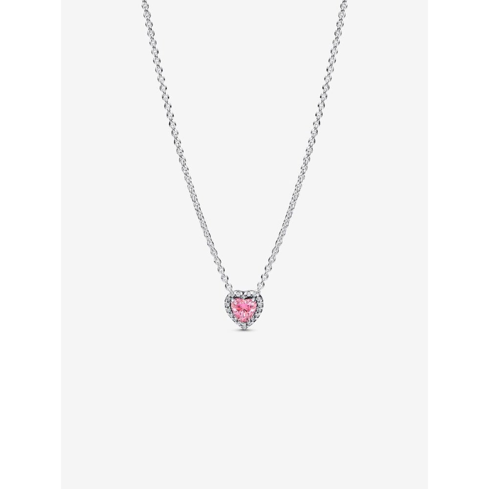Pandora Silver Pink Elevated Heart Necklace - MococoPandora398425C02-455700303185859Necklace