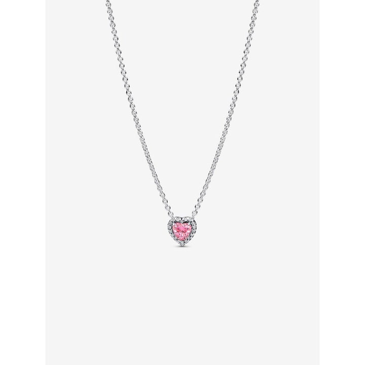 Pandora Silver Pink Elevated Heart Necklace - MococoPandora398425C02-455700303185859Necklace