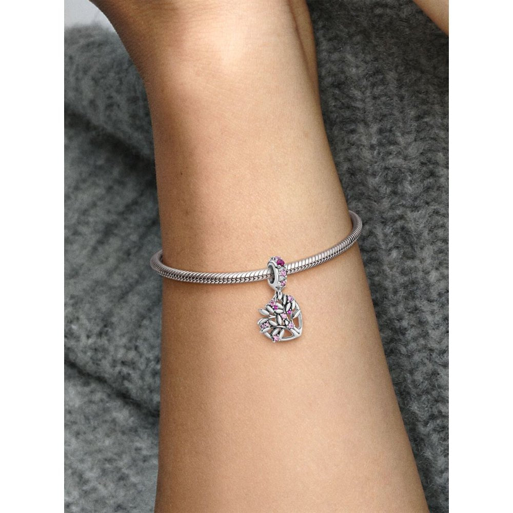Pandora Silver Pink Heart Family Tree Dangle Charm - MococoPandora799153C015700302899214Charms