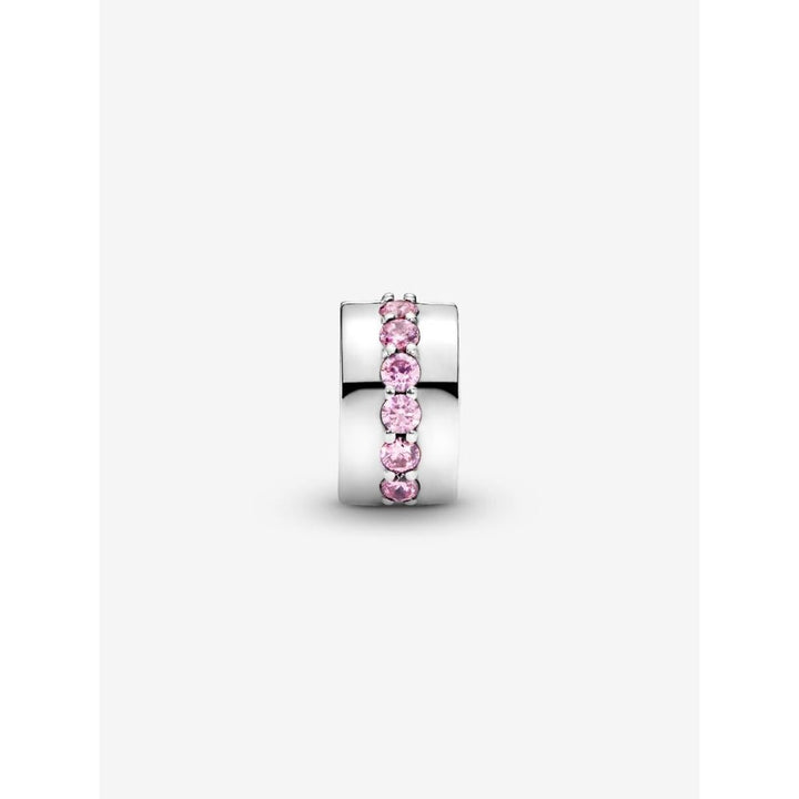 Pandora Silver Pink Sparkling Row Clip Charm - MococoPandora791972PCZ5700302660272Charms