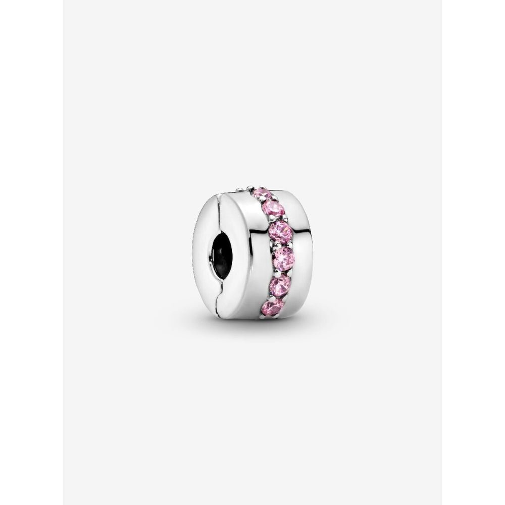 Pandora Silver Pink Sparkling Row Clip Charm - MococoPandora791972PCZ5700302660272Charms