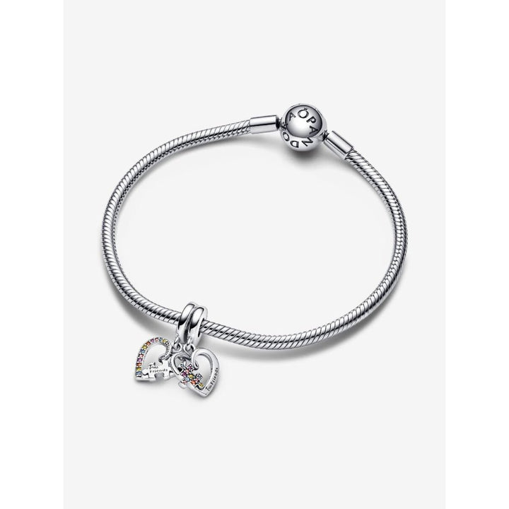 Pandora Silver Puzzle Piece Hearts Splittable Friendship Dangle Charm - MococoPandora792239C015700302997293Charms
