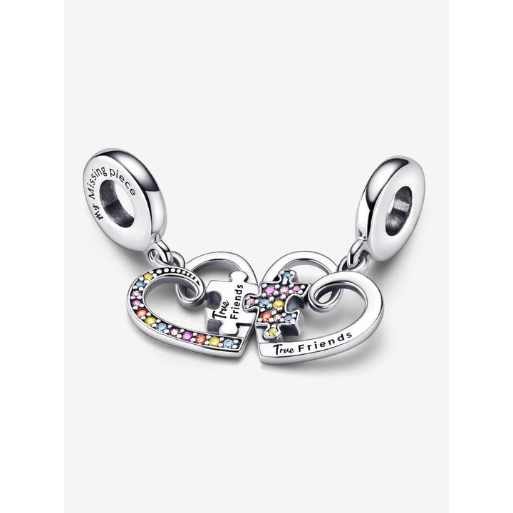 Pandora Silver Puzzle Piece Hearts Splittable Friendship Dangle Charm - MococoPandora792239C015700302997293Charms