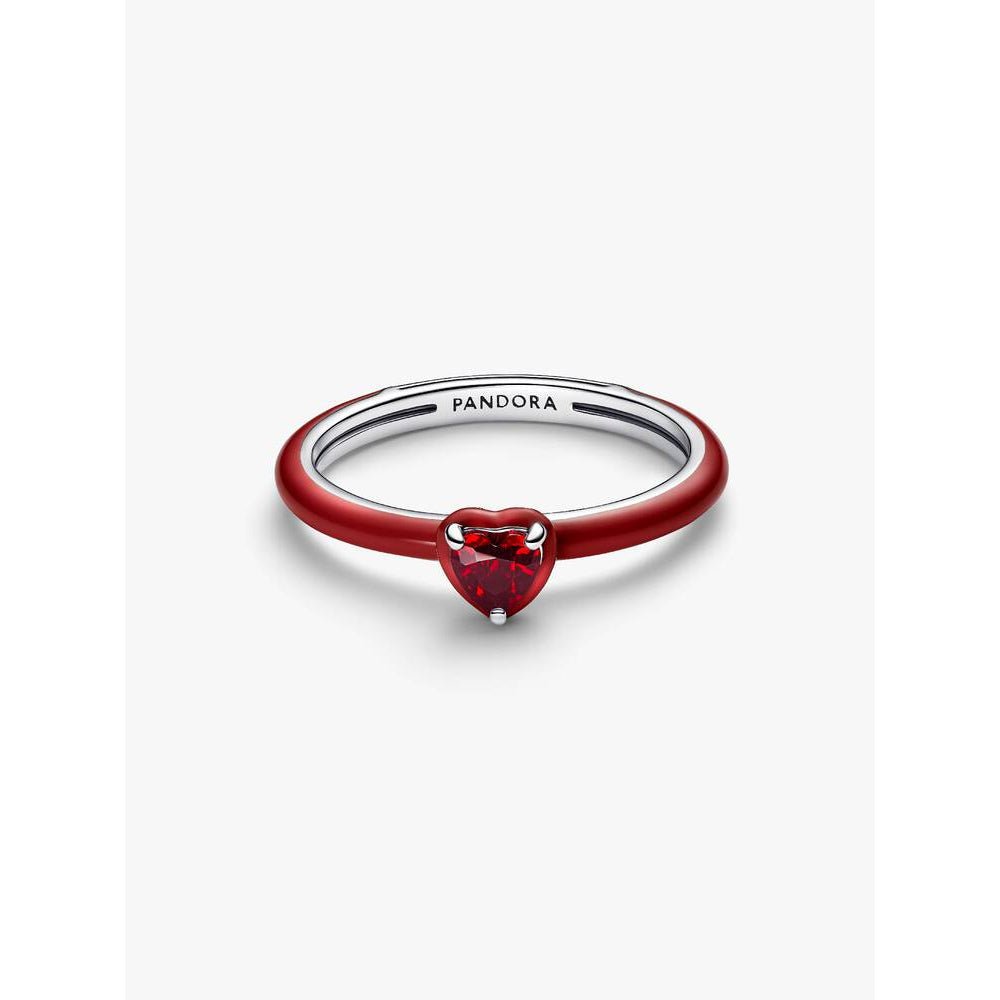 Pandora Silver Red Enamel Chakra Heart Ring - MococoPandora193088C05-48Rings