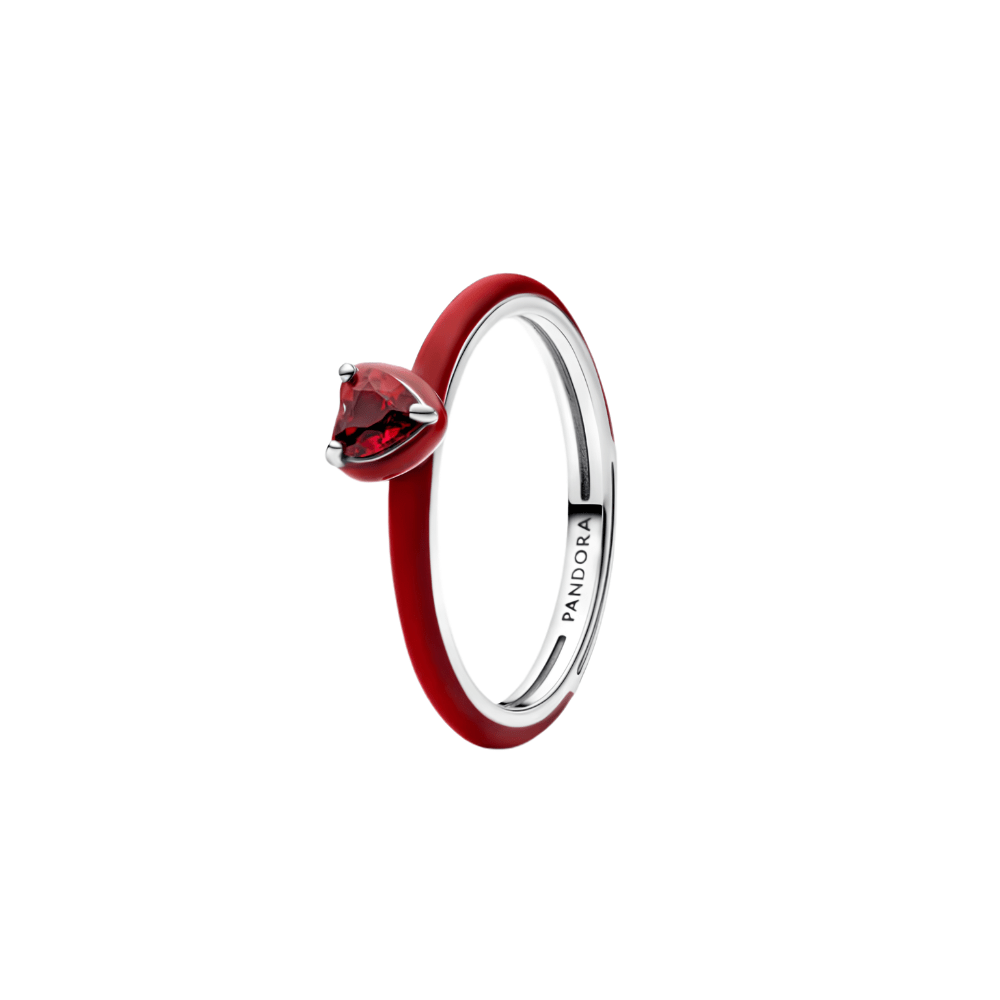 Pandora Silver Red Enamel Chakra Heart Ring - MococoPandora193088C05-48Rings
