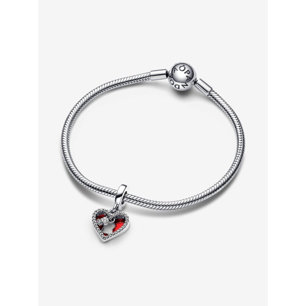 Pandora Silver Red Heart & Keyhole Double Dangle Charm - MococoPandora793119C015700303092744Charms