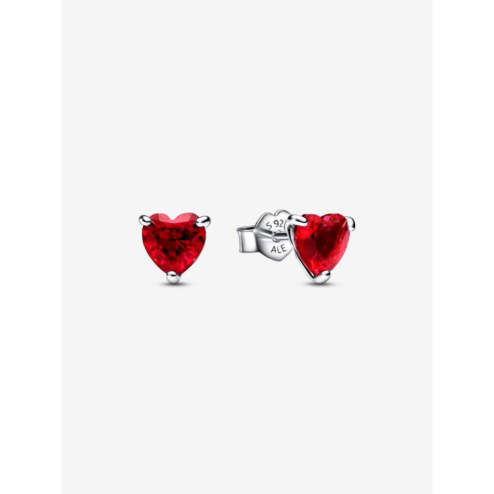 Pandora Silver Red Heart Stud Earrings - MococoPandora292549C015700303024622Earrings