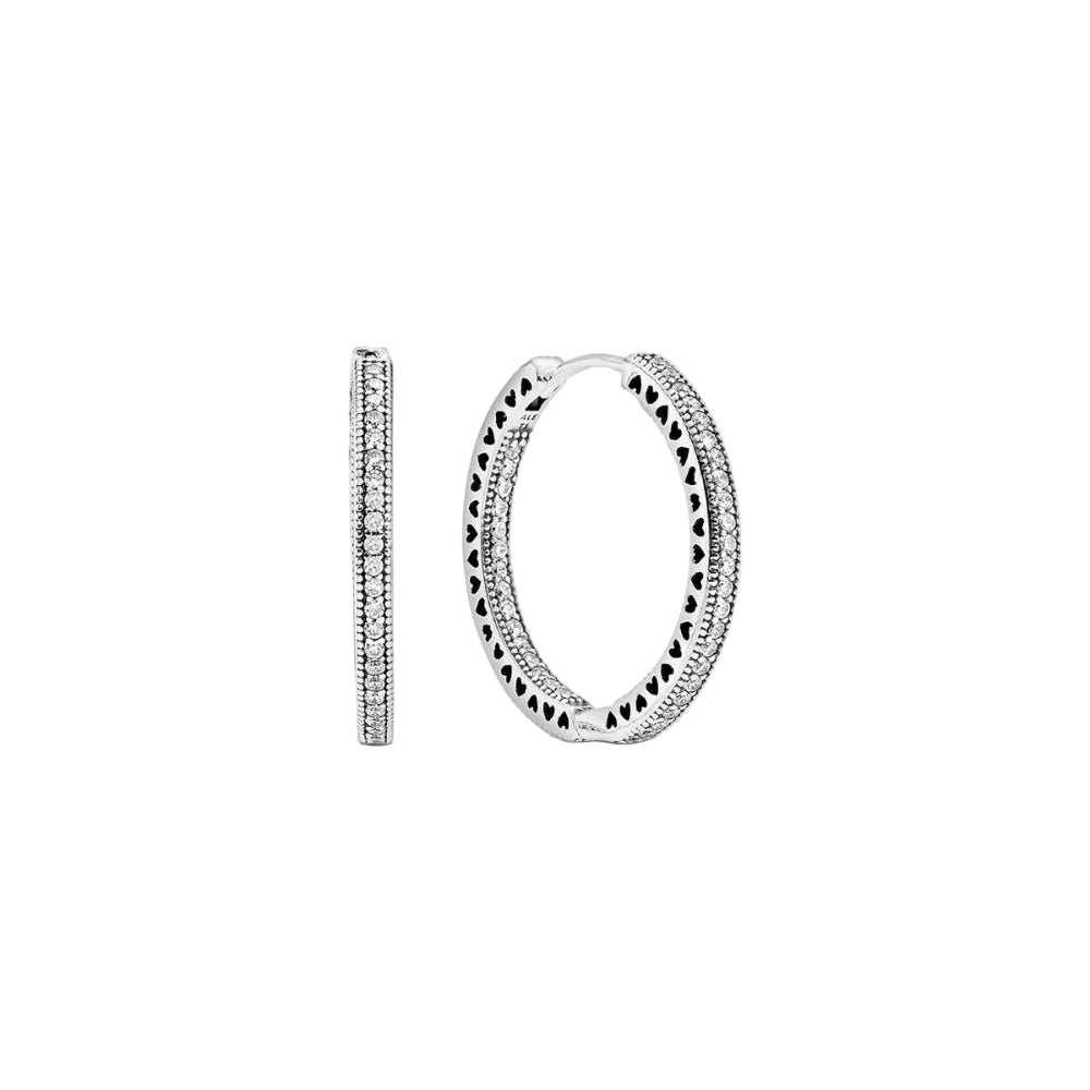 Sparkle & Hearts Hoop Earrings