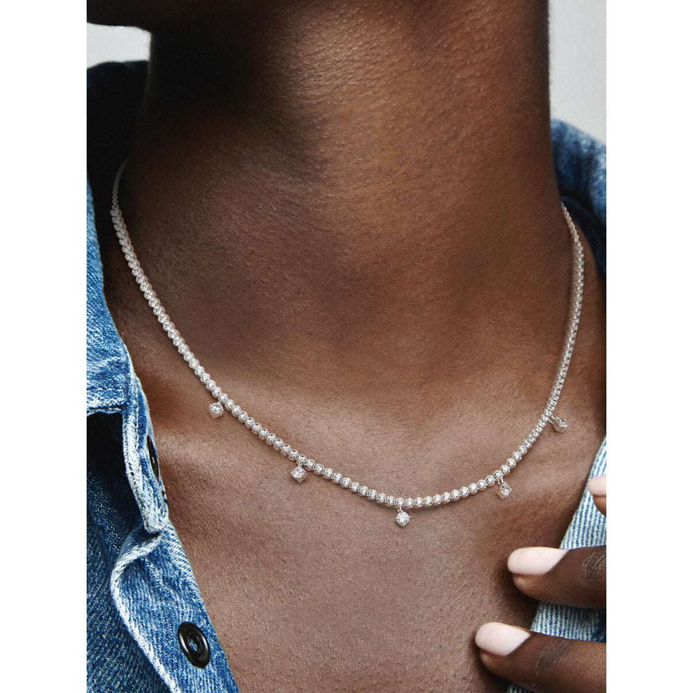 Pandora Silver Sparkling Drop Collier Necklace 2