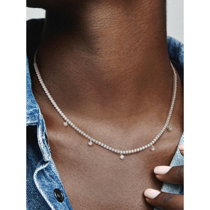 Pandora Silver Sparkling Drop Collier Necklace 2
