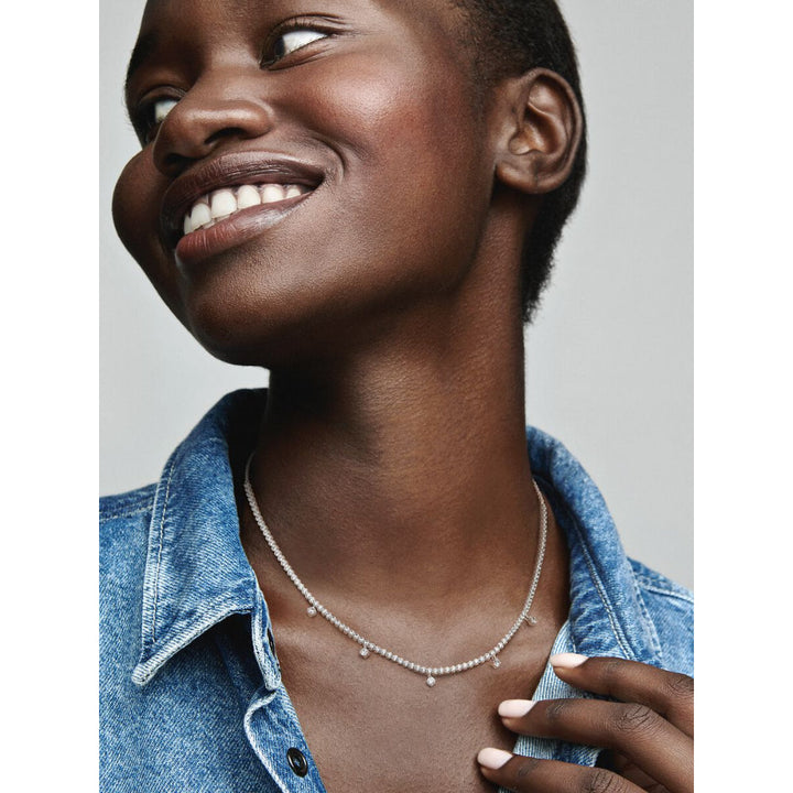 Pandora Silver Sparkling Drop Collier Necklace 3