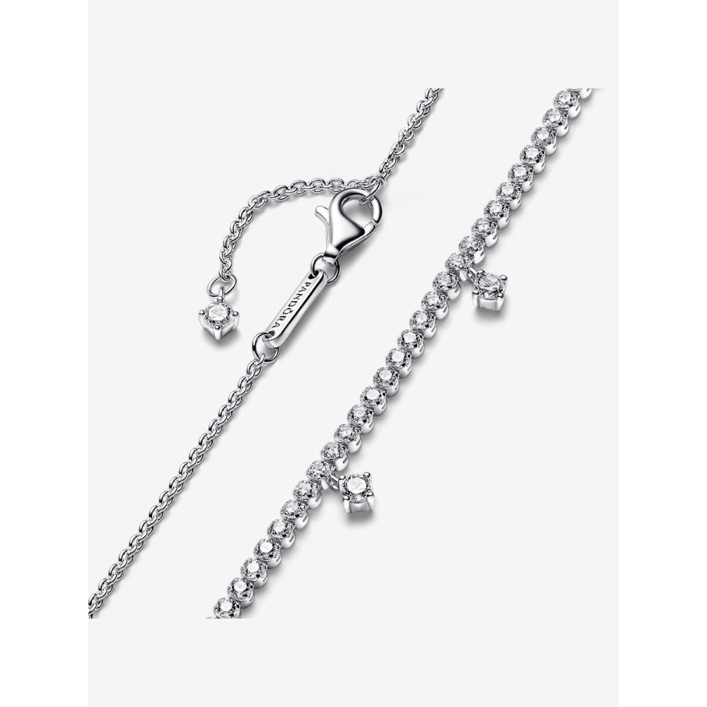 Pandora Silver Sparkling Drop Collier Necklace 4