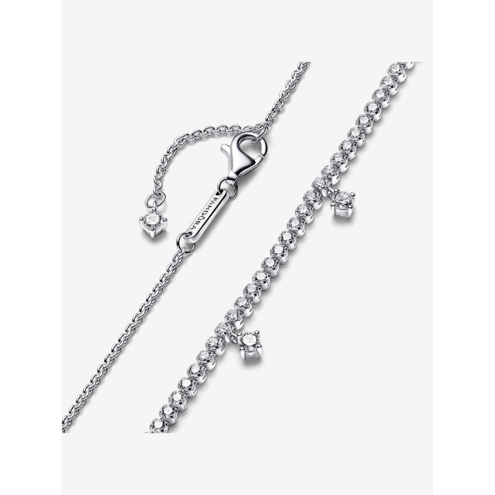 Pandora Silver Sparkling Drop Collier Necklace 4