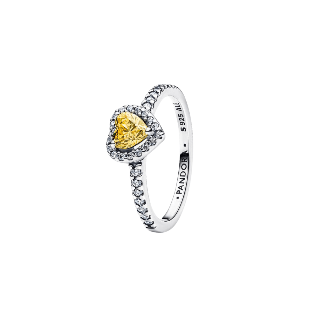 Pandora Silver Sparkling Elevated Heart Ring - MococoPandora198421C06-505700303231044Rings