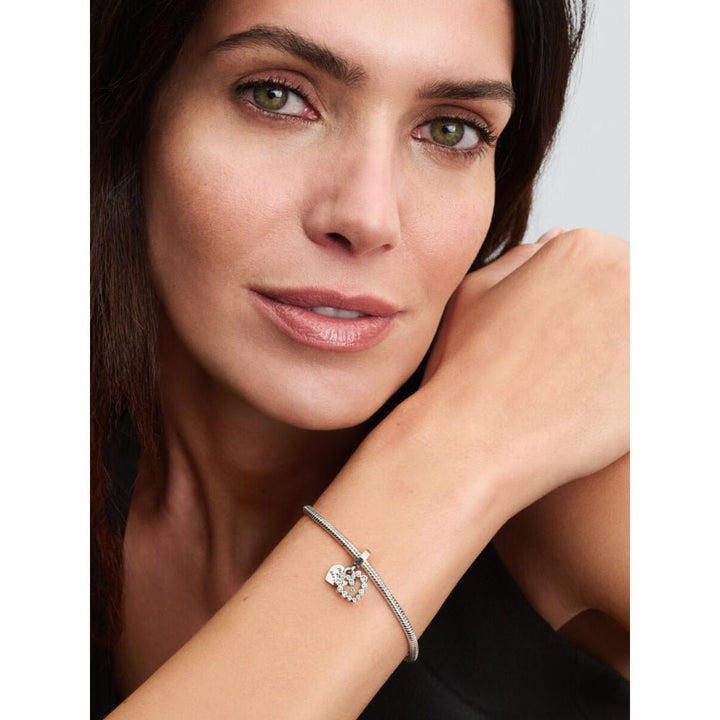 Pandora Silver Sparkling Heart Double Dangle Charm - MococoPandora793765C015700303185804Charms