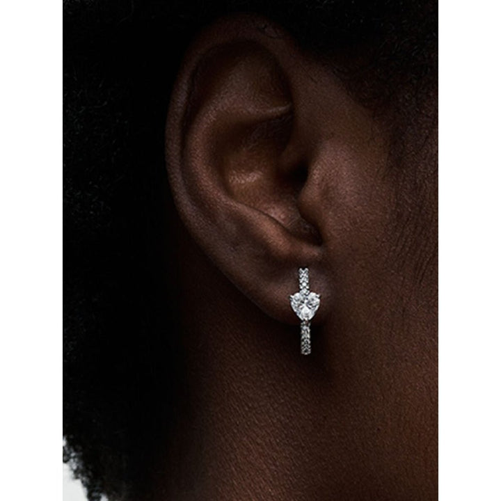 Pandora Silver Sparkling Heart Hoop Earrings - MococoPandora293101C015700303094007Earrings