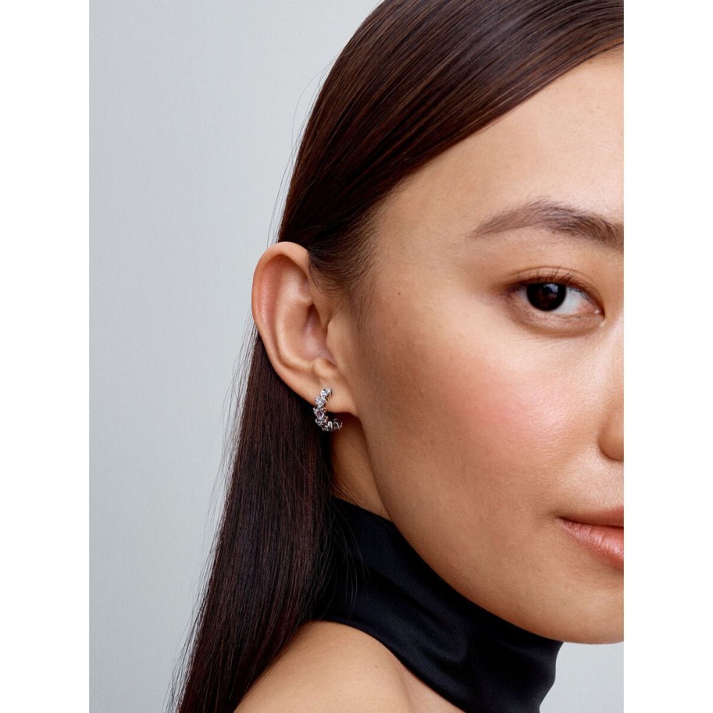 Pandora Silver Sparkling Hearts Open Hoop Earrings - MococoPandora293657C015700303167572Earrings