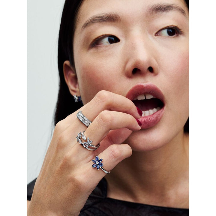 Pandora Silver Sparkling Herbarium Cluster Open Ring - MococoPandora192611C01-485700303040653Rings