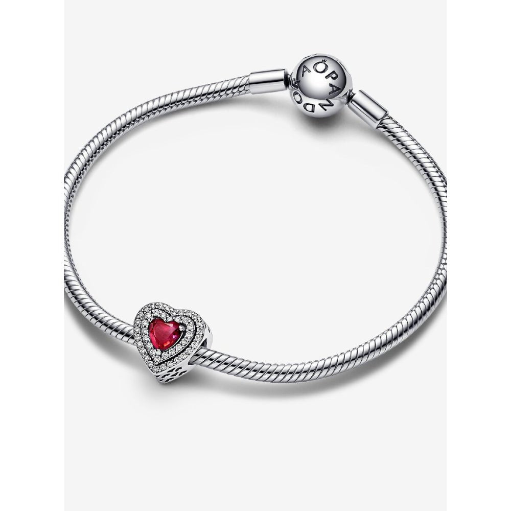 Pandora Silver Sparkling Levelled Heart Charm - MococoPandora799218C025700303024035Charms