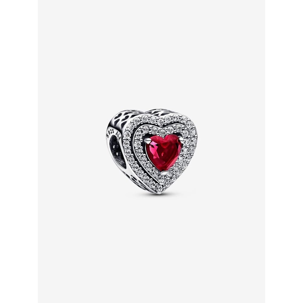 Pandora Silver Sparkling Levelled Heart Charm - MococoPandora799218C025700303024035Charms