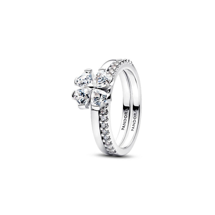 Pandora Silver Sparkling Lucky Clover Splittable Ring - MococoPandora194507C01-505700303279039Rings