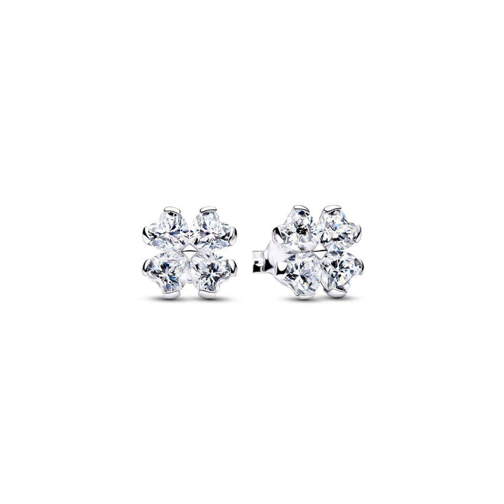 Pandora Silver Sparkling Lucky Clover Stud Earrings Image 1