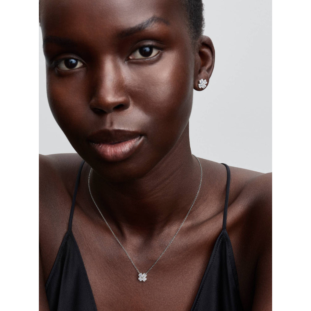 Pandora Silver Sparkling Lucky Clover Stud Earrings Image 4