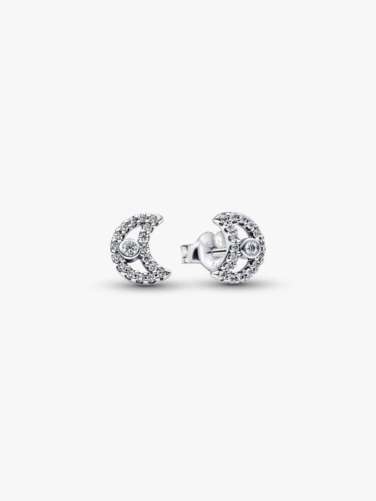 Pandora Silver Sparkling Moon Stud Earrings - MococoPandora294257C015700303232096Earrings