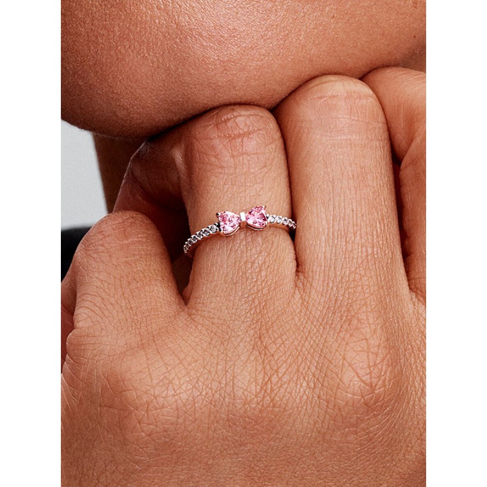 Pandora Silver Sparkling Pink Bow Ring - MococoPandora193510C01-485700303148564Rings