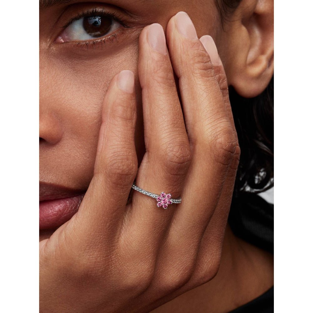 Pandora Silver Sparkling Pink Flower Ring - MococoPandora194499C02-505700303279381Rings