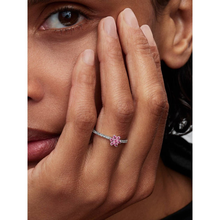 Pandora Silver Sparkling Pink Flower Ring - MococoPandora194499C02-505700303279381Rings