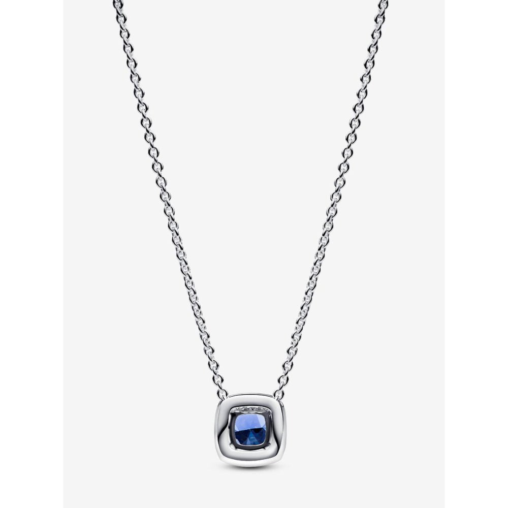 Pandora Silver Sparkling Square Blue Halo Pendant Necklace - MococoPandora393560C01-455700303148526Necklace