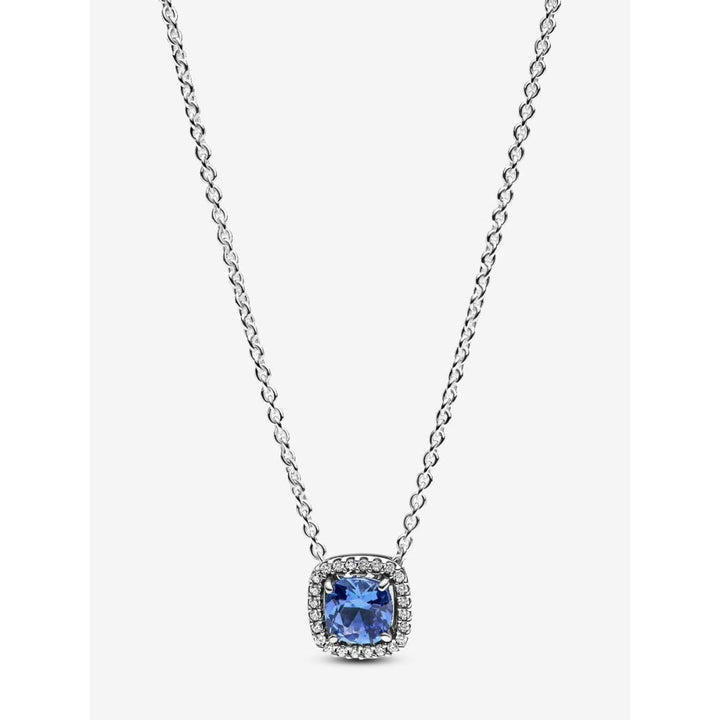 Pandora Silver Sparkling Square Blue Halo Pendant Necklace - MococoPandora393560C01-455700303148526Necklace