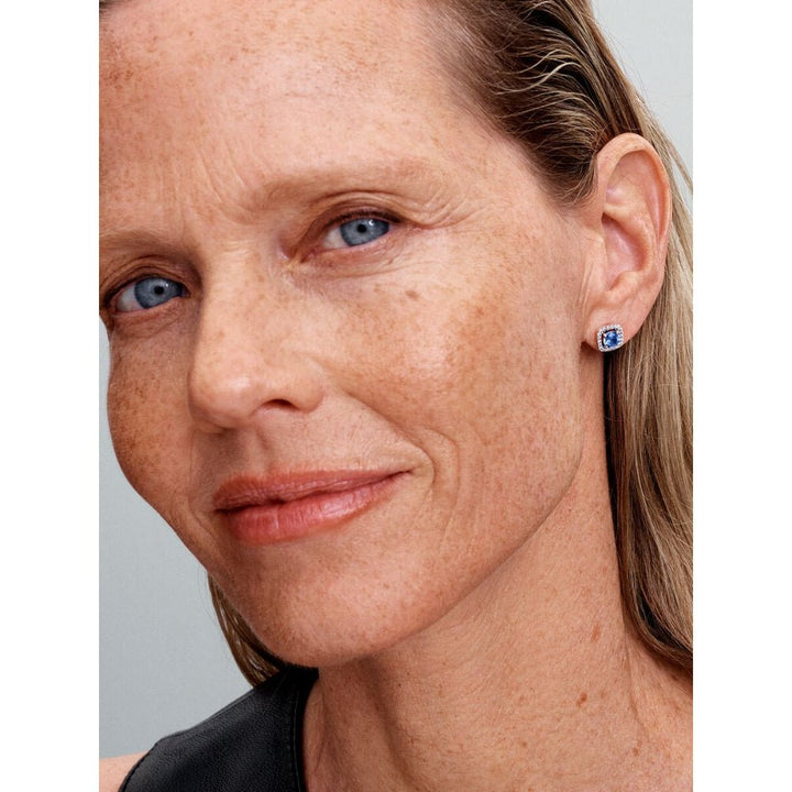 Pandora Silver Sparkling Square Blue Halo Stud Earrings - MococoPandora293551C015700303149677Earrings