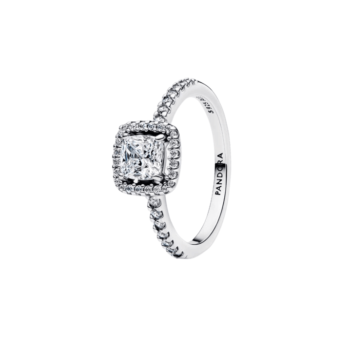 Pandora Silver Sparkling Square Halo Ring - MococoPandora193555C02-505700303230979Rings