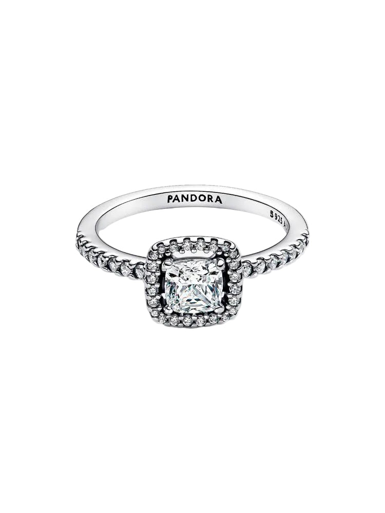 Pandora Silver Sparkling Square Halo Ring - MococoPandora193555C02-505700303230979Rings