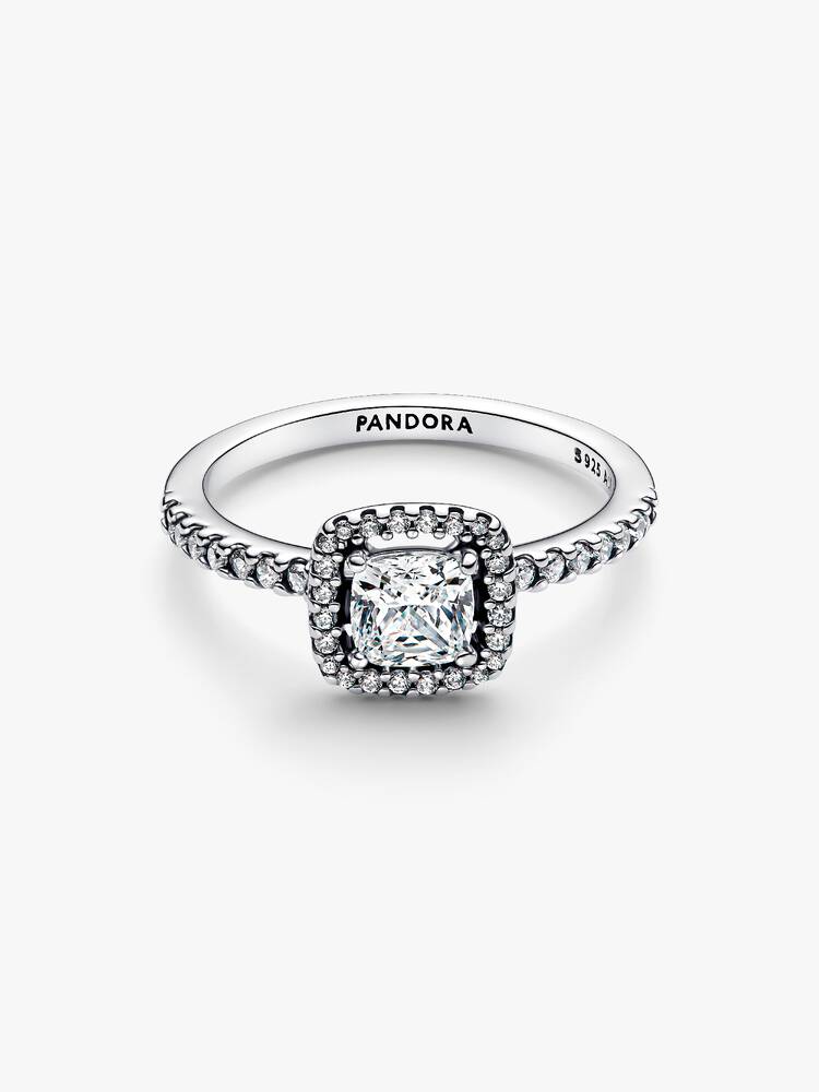 Pandora Silver Sparkling Square Halo Ring - MococoPandora193555C02-505700303230979Rings