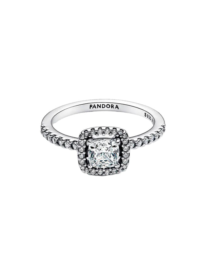 Pandora Silver Sparkling Square Halo Ring - MococoPandora193555C02-505700303230979Rings