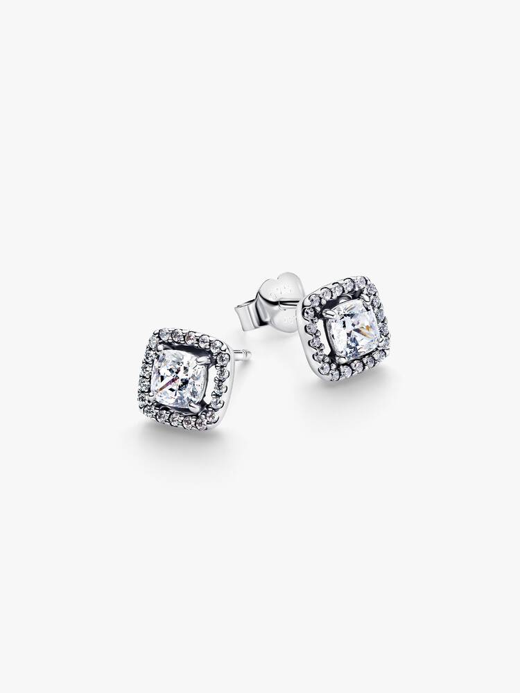 Pandora Silver Square Halo Stud Earrings - MococoPandora293551C025700303232058Earrings