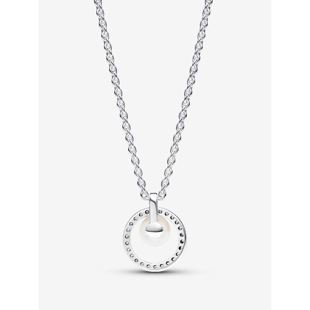 Pandora Silver Treated Freshwater Cultured Pearl & Pave Collier Necklace - MococoPandora393165C01-455700303110783Necklace
