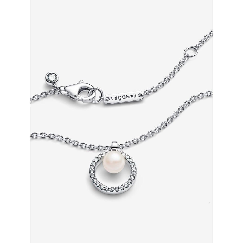 Pandora Silver Treated Freshwater Cultured Pearl & Pave Collier Necklace - MococoPandora393165C01-455700303110783Necklace